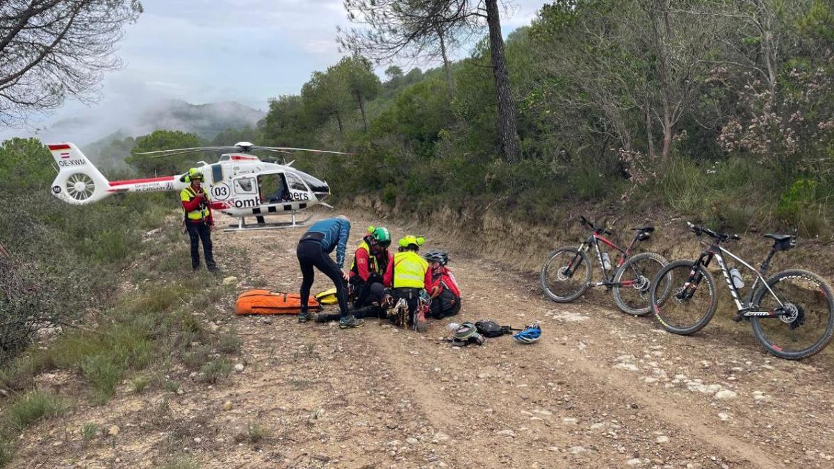 Evacuat en helicòpter un ciclista ferit a Sant Vicenç de Castellet